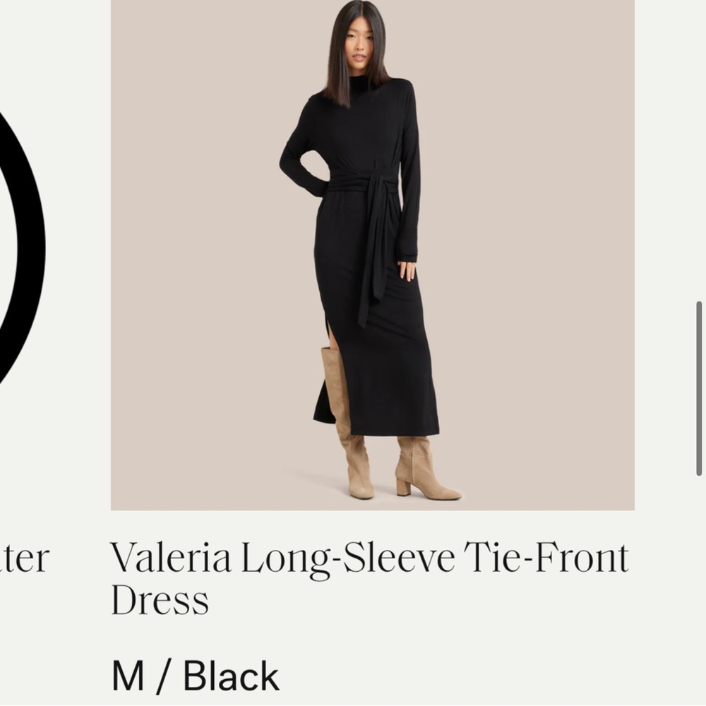 Modern Citizen Tie-Front Long Sleeve Dress Valeria modal sexy sophisticated
